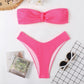 ピンクカラーのバンドゥブラジリアンビキニセット