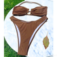 ブラウンバンドゥビキニ 上下セット 平置き