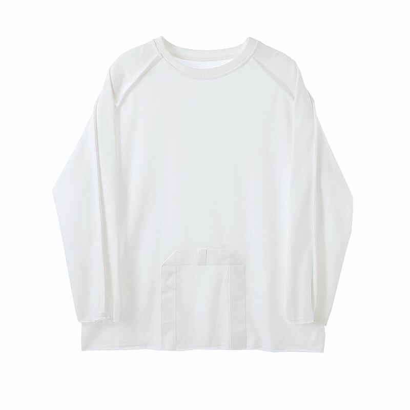 白のコットン素材トップス（単品・正面）