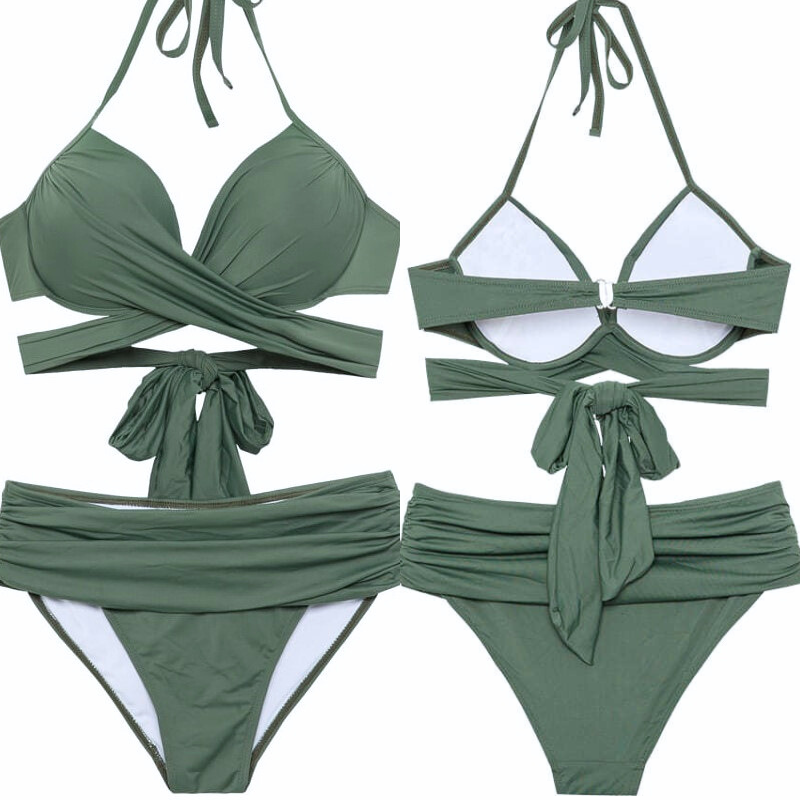 上下セットのクロスデザインビキニ商品画像