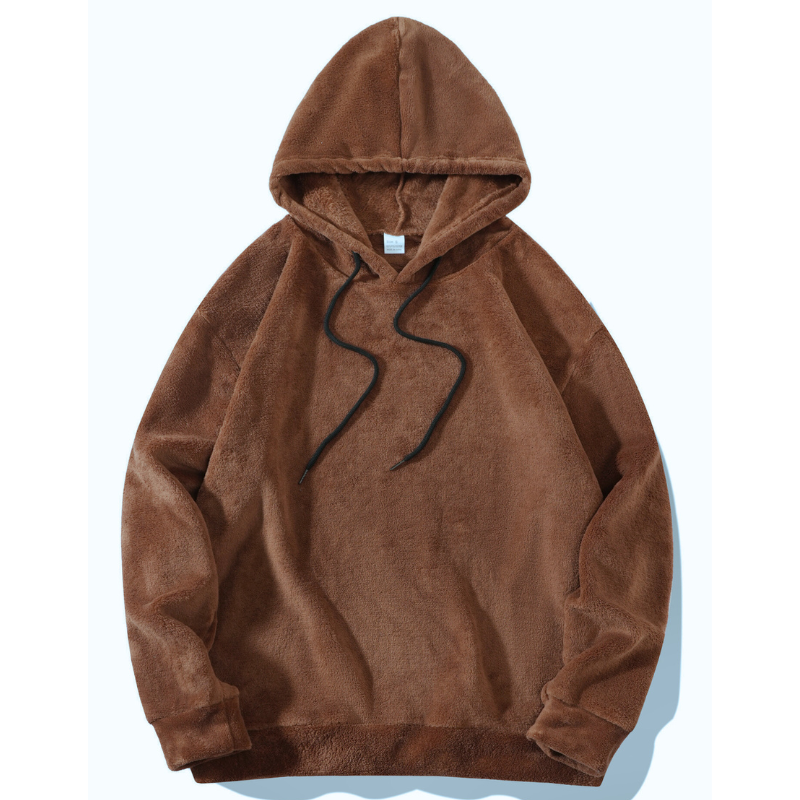 ブラウンの裏起毛パーカー単品（正面）