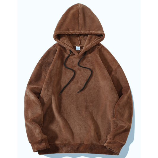 ブラウンの裏起毛パーカー単品（正面）