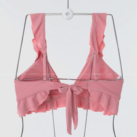 フリルVネックリボンビキニ｜男ウケ抜群のモテ水着・デートに映える一