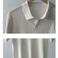 【メンズ】夏のトップス: 半袖ポロシャツ 襟付きリブ編みニット | 20代30代40代におすすめ