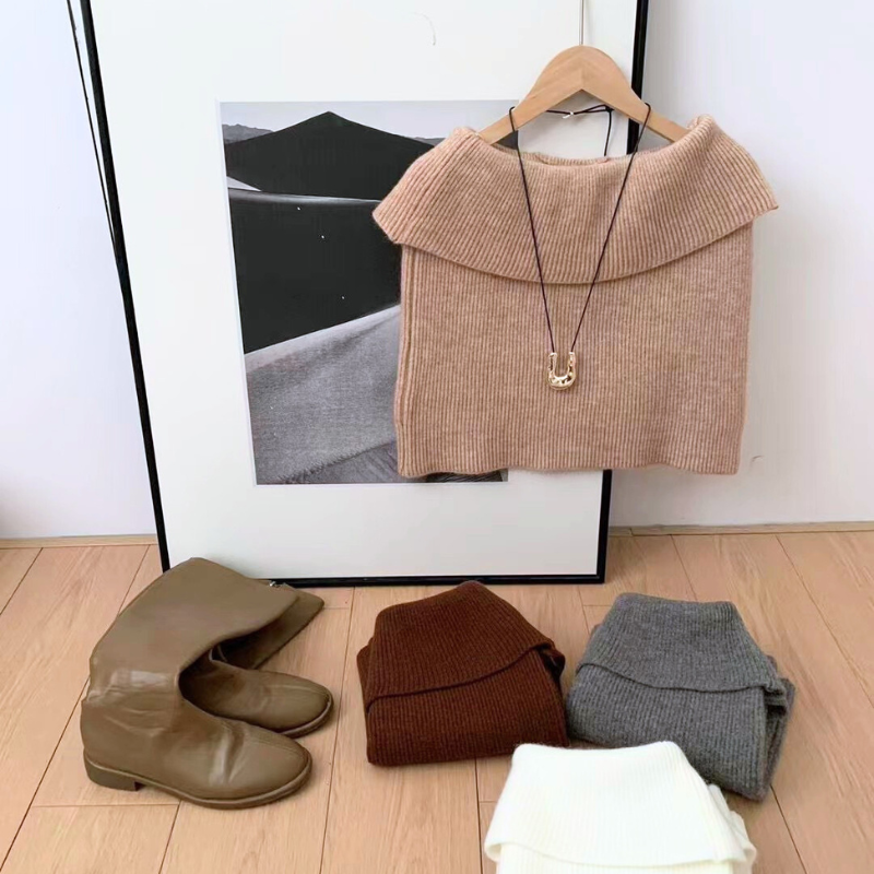 ニットセットアップ各色（スカート含む）の平置き画像