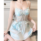 胸パッド付きのフラワーレースベビードール 自然な丸みで美バストを演出
