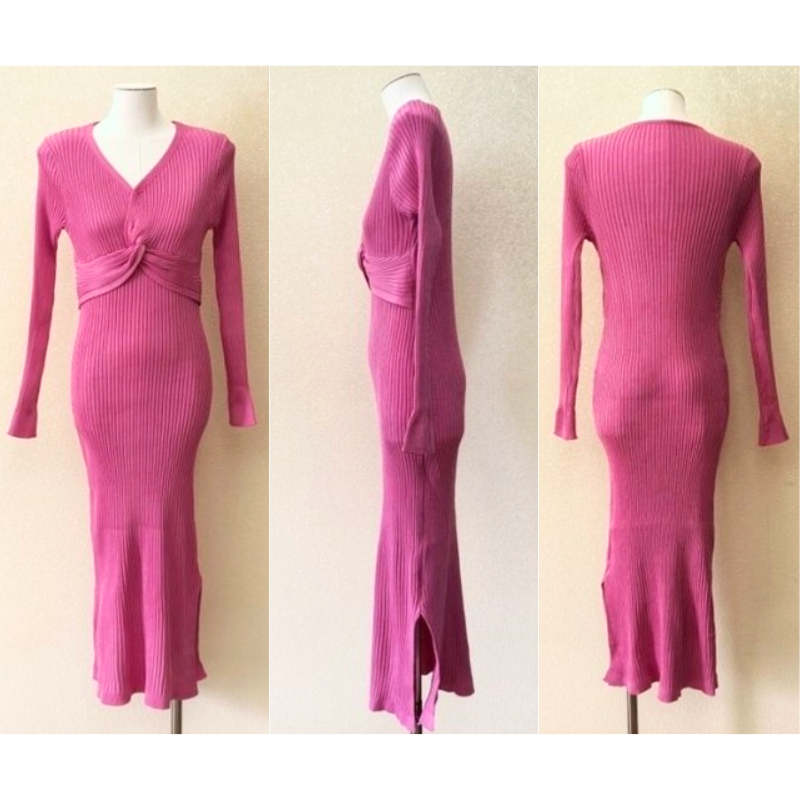 美スタイルを引き出すウエストツイストデザイン。彼ウケする上品ニット。