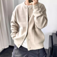 春秋冬の大人カジュアルに合うベージュニットカーデジャケット