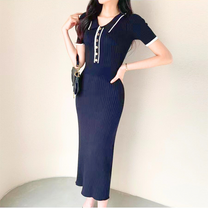 ブラックのニットワンピで大人の夏コーデ｜清楚感と落ち着きのある印象に