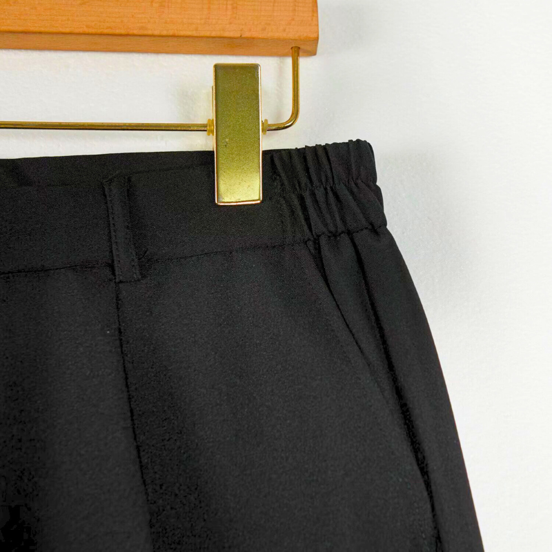 ブラック スラックス ウエストゴム メンズ