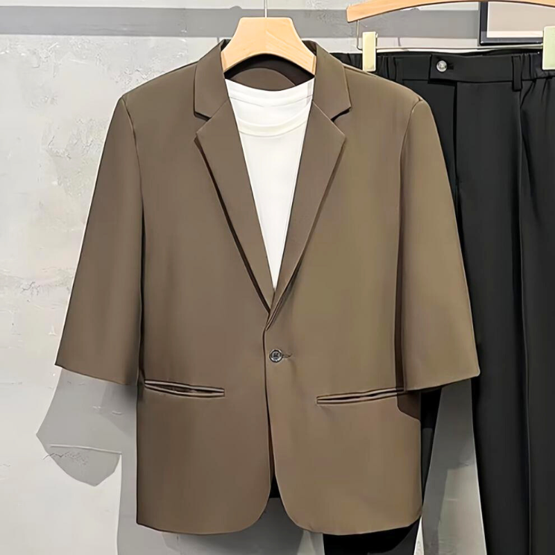 7分袖ジャケット ブラウンカラー 春夏メンズ向けアイテム 単品イメージ