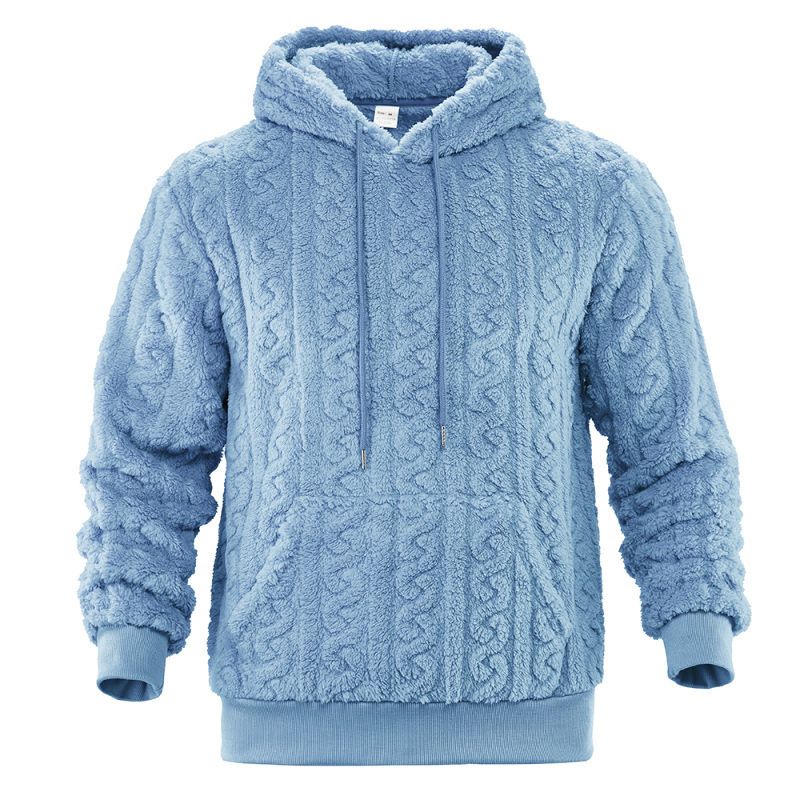 両面フリースパーカーのディテール写真｜ケーブル調の立体感が高見えポイント