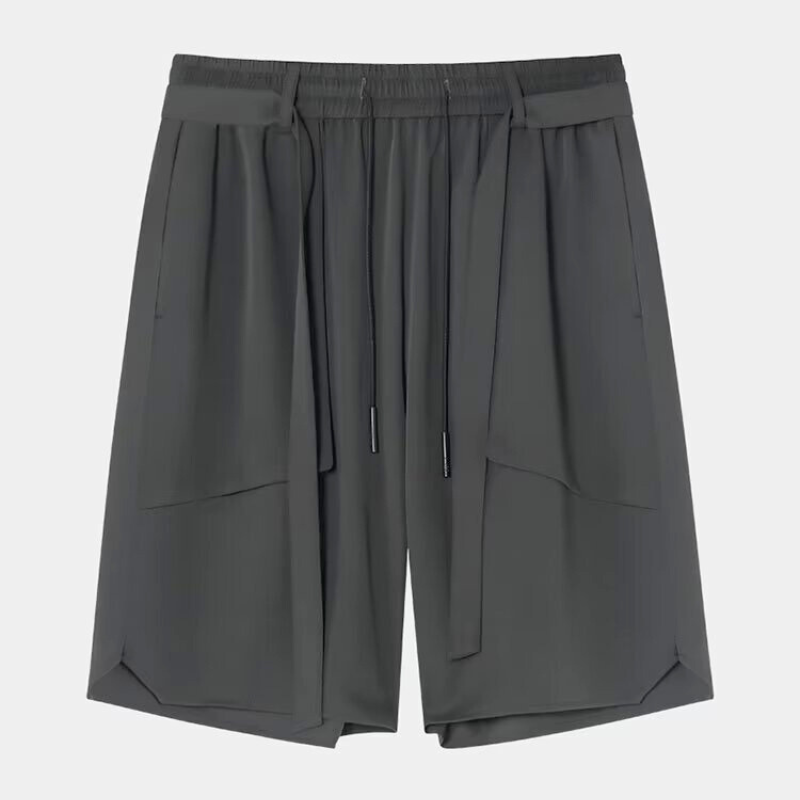グレー×ワイドシルエットで体型カバーにも◎な夏用ショーツ