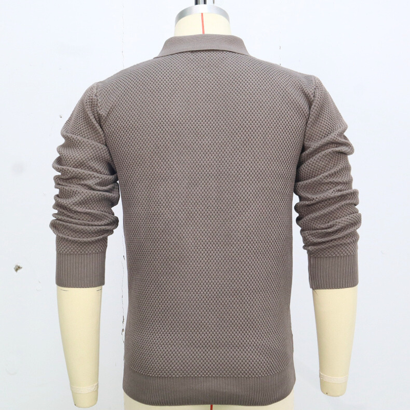 襟付きニットカーディガン グレー 背面 トルソー