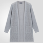 ローゲージロングニットカーディガン グレー フロント