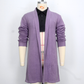 ロング丈ニットカーディガン ラベンダー 正面デザイン
