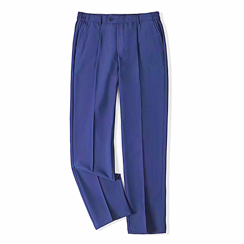 ネイビー イージースラックス メンズ ウエストゴム