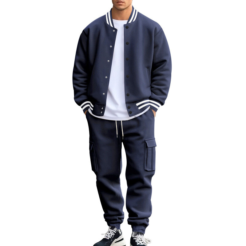 裏起毛スタジャン風スウェットセットアップ｜春の外出やデイキャンプに