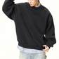 メンズ黒スウェット オーバーサイズ×レイヤードスタイル