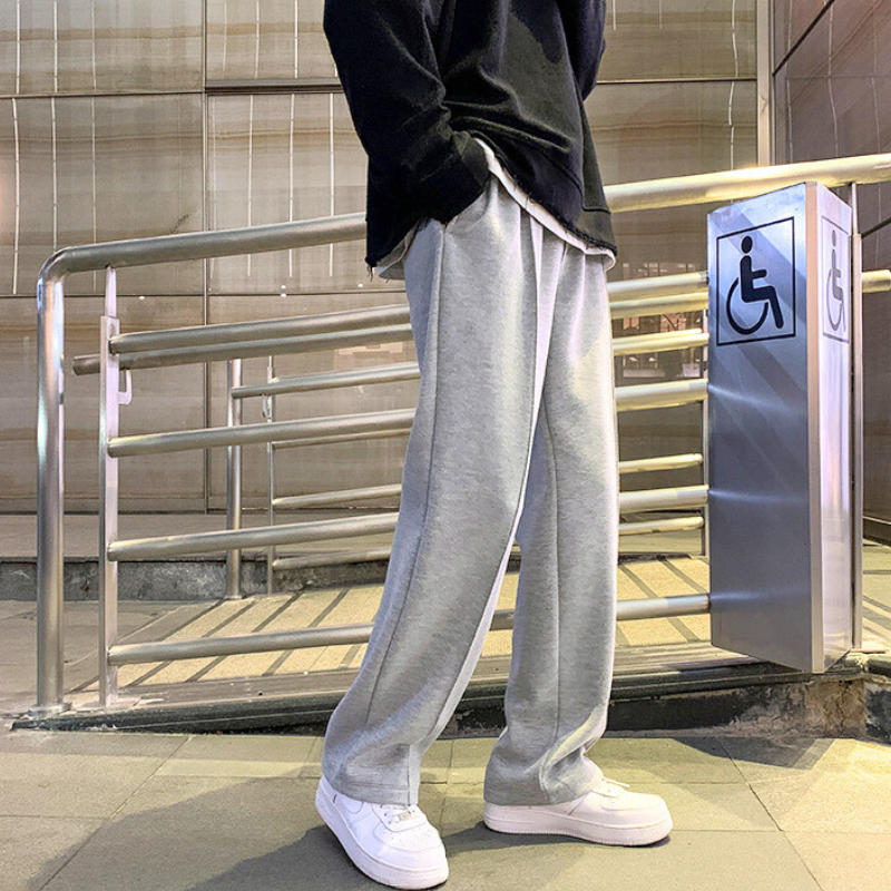 ワイドストレートスウェットパンツ グレー メンズ