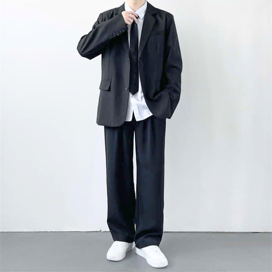 30代・40代メンズ向け テーラードスーツ上下セットを着用した全身コーデ｜春秋冬の通勤・デートスタイルにおすすめ