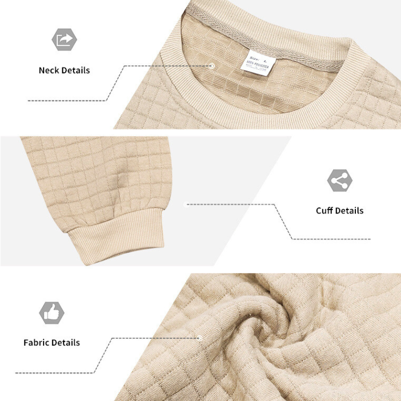 ベージュスウェット生地のディテールアップ｜凹凸感のある表面で高見え効果