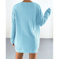 リブ素材ルームウェアのバックスタイル（ブルー）