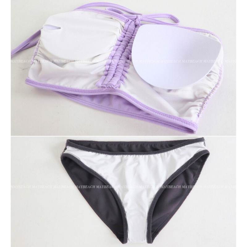 バストをきれいに見せるシャーリング入りビキニカップ