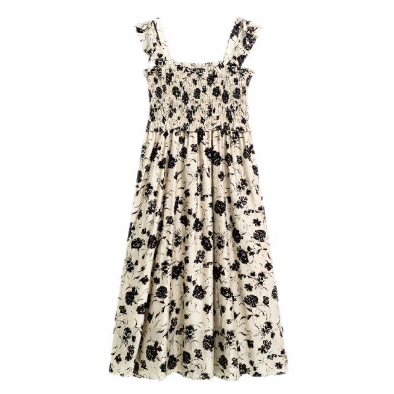 シャーリング花柄キャミワンピースの商品単体画像