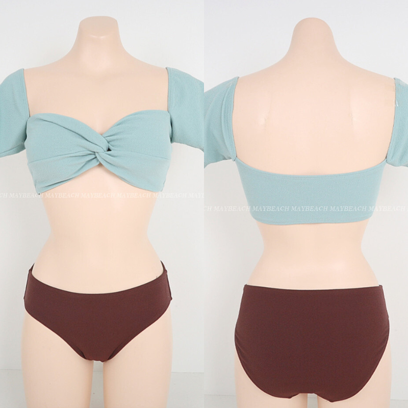 背中がすっきり見える半袖ビキニバックデザイン