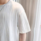 ホワイトプリーツTシャツの肩まわりデザイン