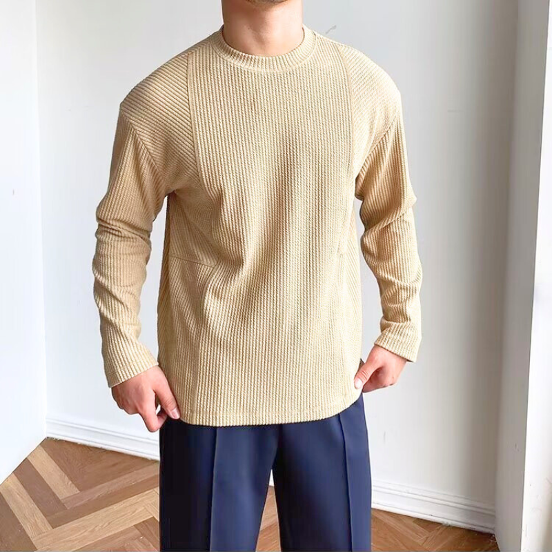 ナチュラルワッフルカットソー ベージュ 着こなし提案
